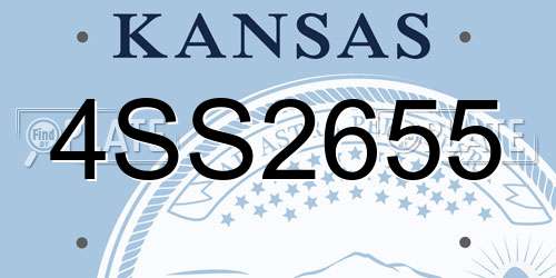 4SS2655 Kansas License Plate