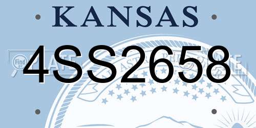 4SS2658 Kansas License Plate