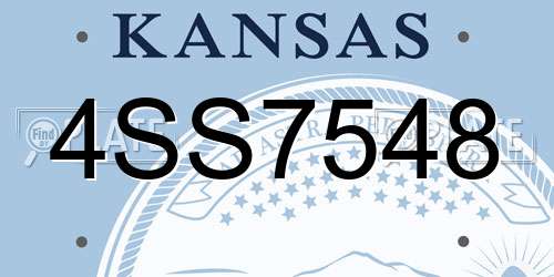 4SS7548 Kansas License Plate