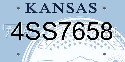 4SS7658 Kansas License Plate