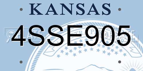 4SSE905 Kansas License Plate