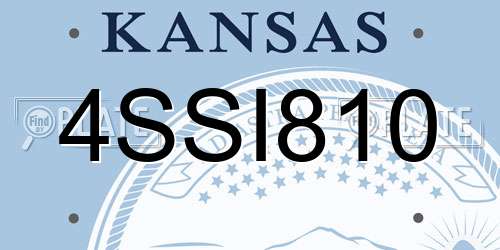 4SSI810 Kansas License Plate