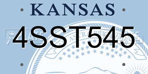 4SST545 Kansas License Plate