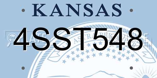 4SST548 Kansas License Plate