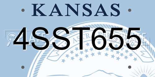 4SST655 Kansas License Plate