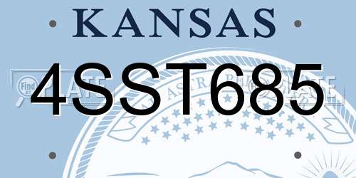 4SST685 Kansas License Plate
