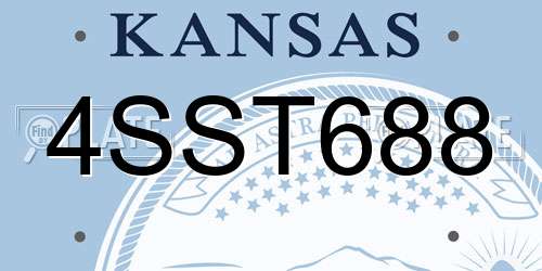 4SST688 Kansas License Plate
