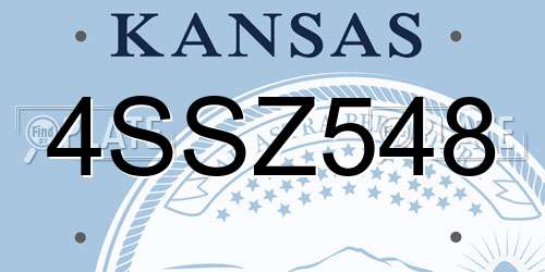 4SSZ548 Kansas License Plate