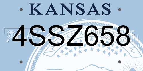 4SSZ658 Kansas License Plate