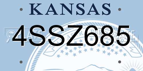 4SSZ685 Kansas License Plate