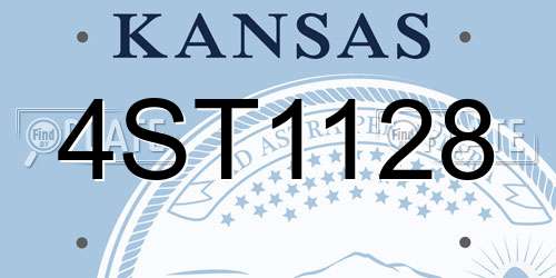 4ST1128 Kansas License Plate