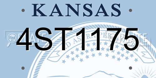 4ST1175 Kansas License Plate