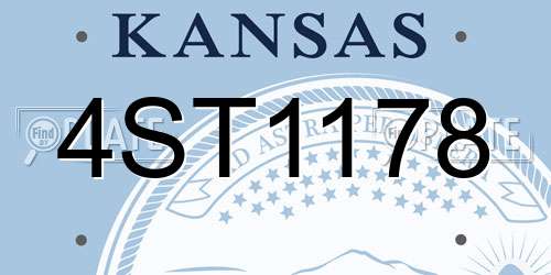 4ST1178 Kansas License Plate