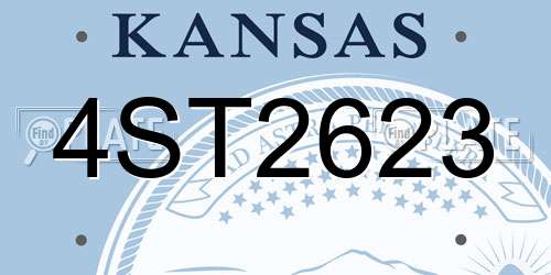 4ST2623 Kansas License Plate