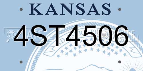 4ST4506 Kansas License Plate