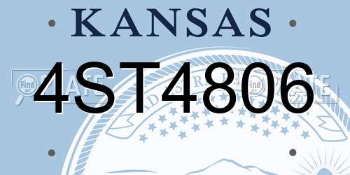 4ST4806 Kansas License Plate