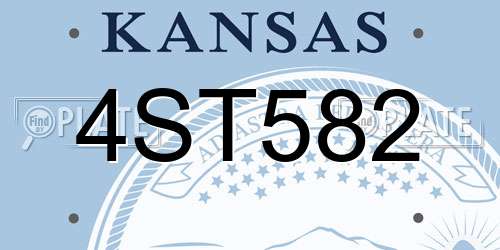 4ST582 Kansas License Plate