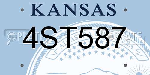 4ST587 Kansas License Plate