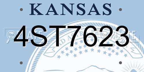 4ST7623 Kansas License Plate