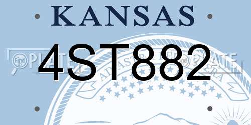 4ST882 Kansas License Plate