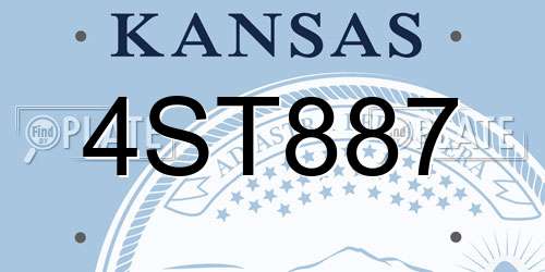 4ST887 Kansas License Plate