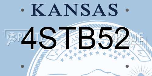 4STB52 Kansas License Plate