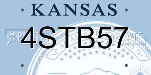 4STB57 Kansas License Plate