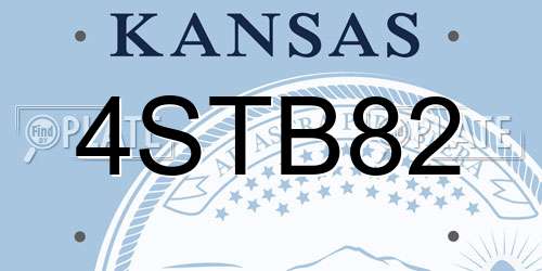 4STB82 Kansas License Plate