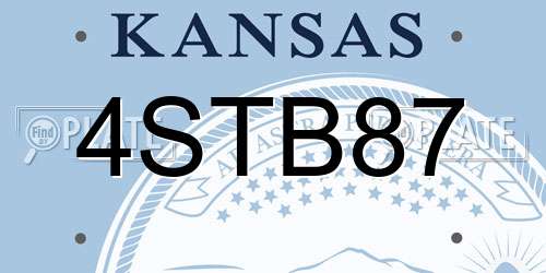 4STB87 Kansas License Plate