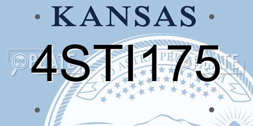 4STI175 Kansas License Plate
