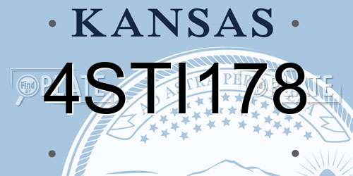 4STI178 Kansas License Plate