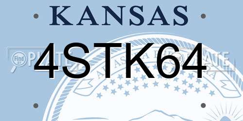 4STK64 Kansas License Plate