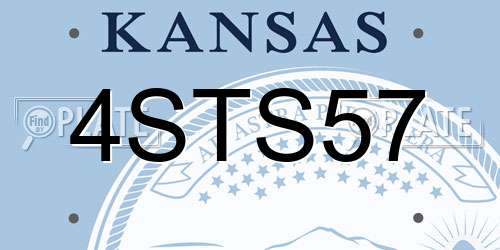 4STS57 Kansas License Plate