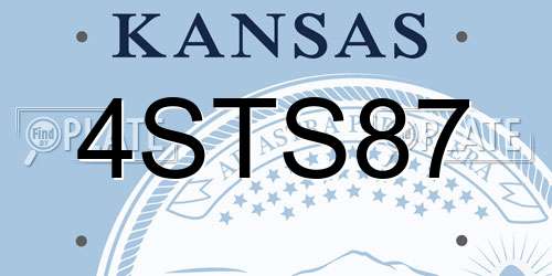 4STS87 Kansas License Plate