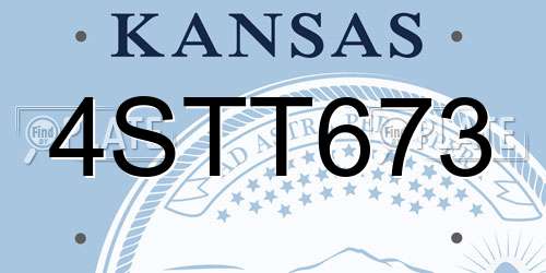 4STT673 Kansas License Plate
