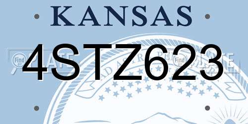 4STZ623 Kansas License Plate