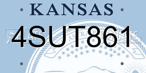 4SUT861 Kansas License Plate