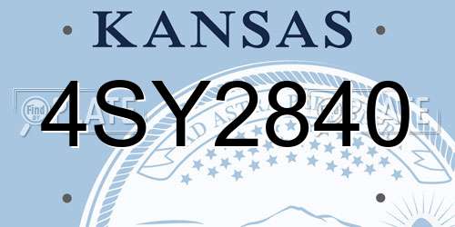 4SY2840 Kansas License Plate