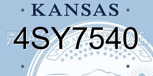 4SY7540 Kansas License Plate