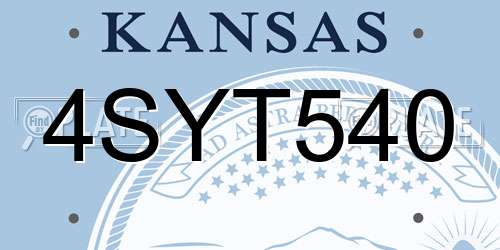 4SYT540 Kansas License Plate