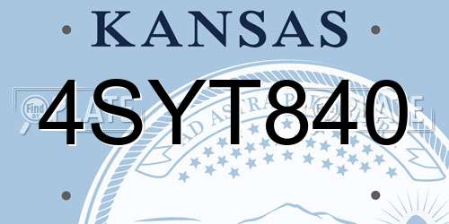 4SYT840 Kansas License Plate