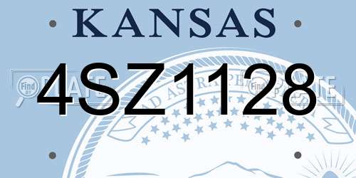 4SZ1128 Kansas License Plate