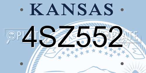 4SZ552 Kansas License Plate