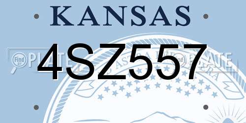 4SZ557 Kansas License Plate
