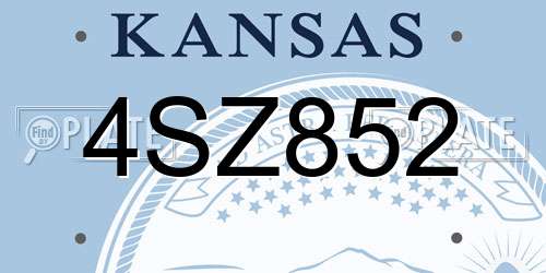 4SZ852 Kansas License Plate