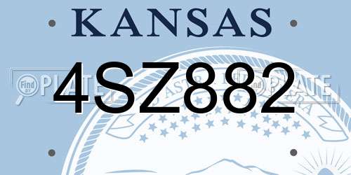 4SZ882 Kansas License Plate