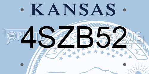 4SZB52 Kansas License Plate