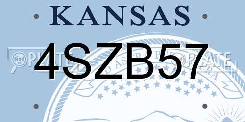 4SZB57 Kansas License Plate