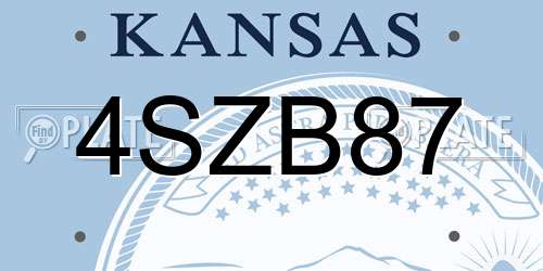 4SZB87 Kansas License Plate
