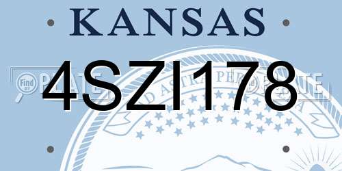 4SZI178 Kansas License Plate